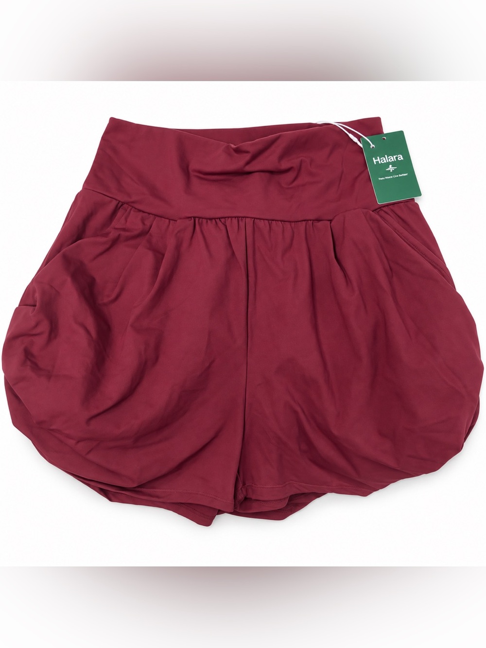 HALARA Maroon High-Waist Skort Shorts